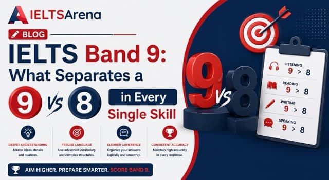 IELTS Band 9 Guide 2026: What Separates a 9 from an 8 in Every Skill