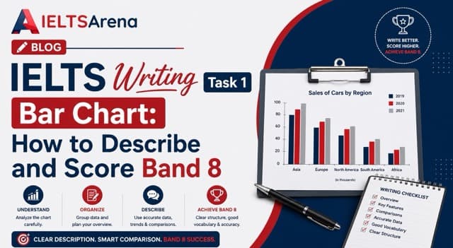 IELTS Writing Task 1 Bar Chart: How to Describe and Score Band 8