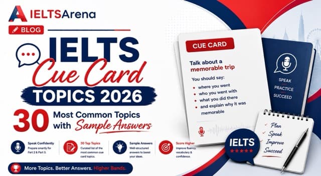 IELTS Cue Card Topics 2026: 30 Most Common Topics with Sample Answers