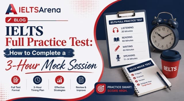 IELTS Full Practice Test 2026: 3-Hour Mock Session Guide