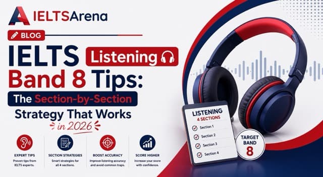 IELTS Listening Band 8 Tips: The Section-by-Section Strategy That Works in 2026