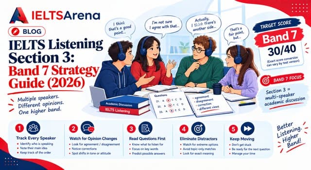 IELTS Listening Section 3: Band 7 Strategy Guide (2026)