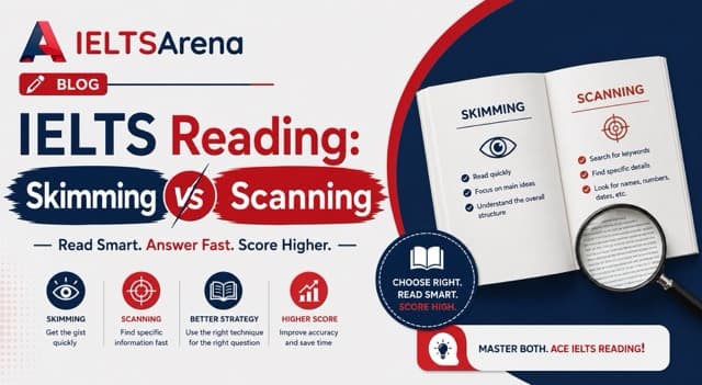 IELTS Reading: Skimming vs Scanning Explained (and When to Use Each)