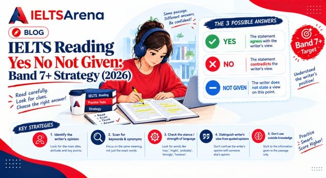 IELTS Reading Yes No Not Given: Band 7+ Strategy (2026)