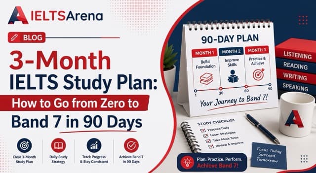 IELTS Study Plan 3 Months 2026: Zero to Band 7 in 90 Days