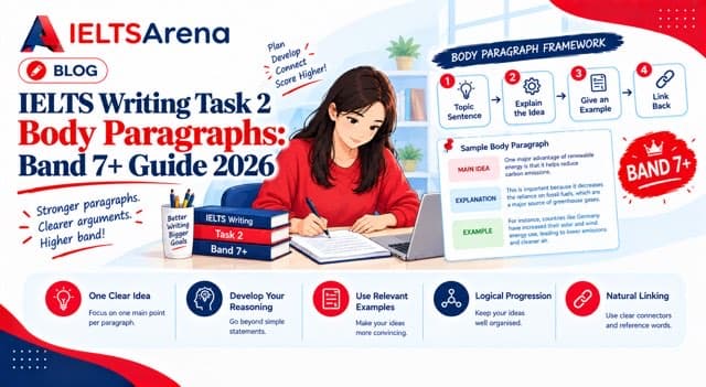 Band 7+ IELTS Writing Task 2 body paragraphs structure guide